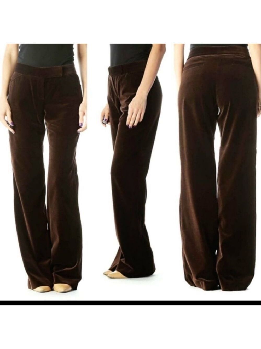 THEORY Chocolate Brown velvet Tara pants Sz 4